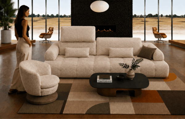 Canapé angle contemporain dossier inclinable relevable magasin meuble annecy grand epagny